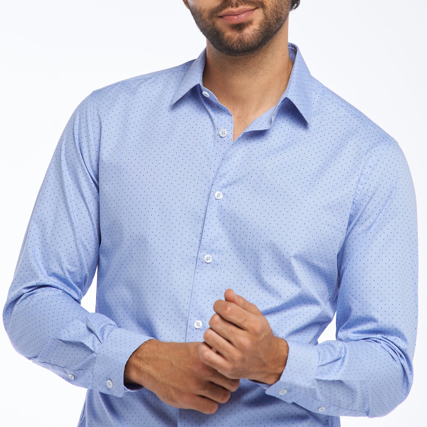 Camisa slim fit color azul claro