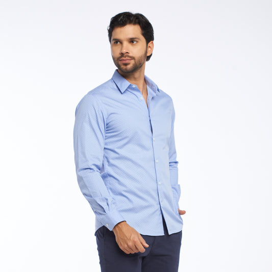 Camisa slim fit color azul claro