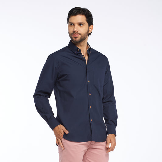 Camisa regular fit color azul oscuro