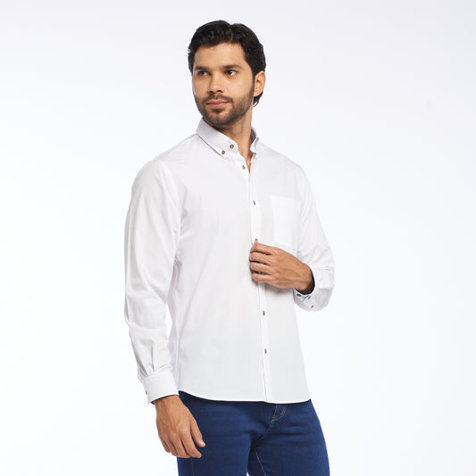 Camisa regular fit color blanco