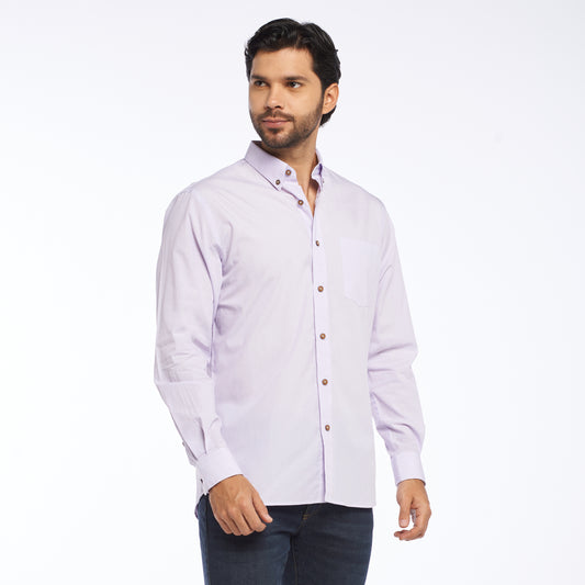 Camisa regular fit color lila