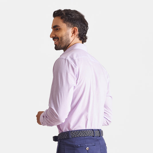 Camisa slim fit a cuadros color morado