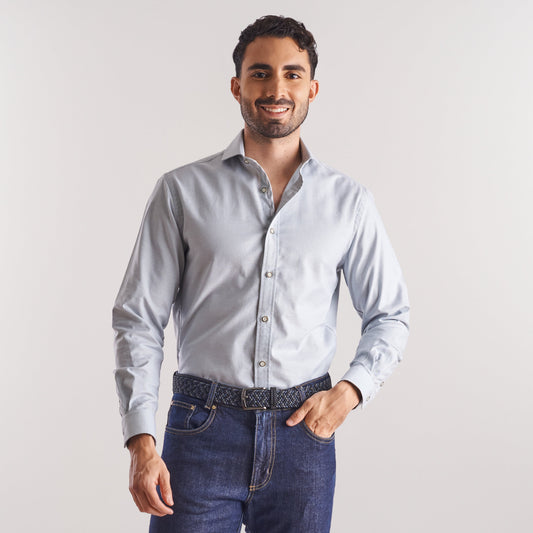 Camisa slim fit color verde claro