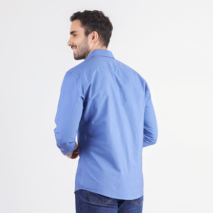 Camisa slim fit color azul