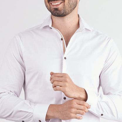 Camisa slim fit color blanco