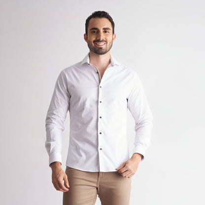 Camisa slim fit color blanco