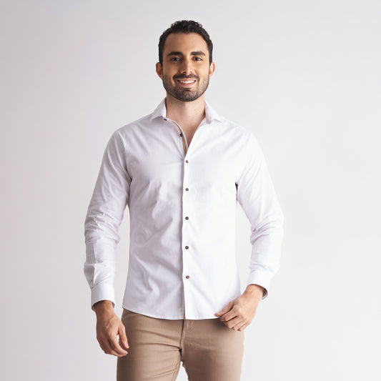 Camisa slim fit color blanco