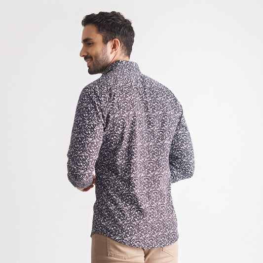 Camisa slim fit fondo entero color negro