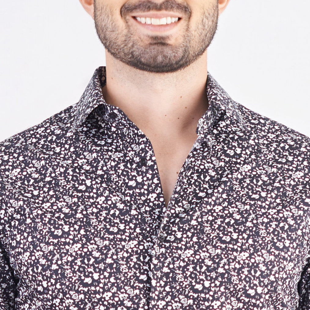 Camisa slim fit fondo entero color negro