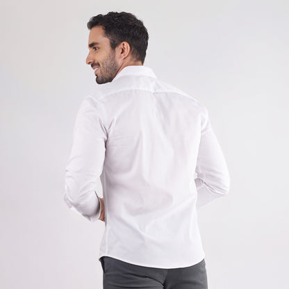 Camisa slim fit color blanco