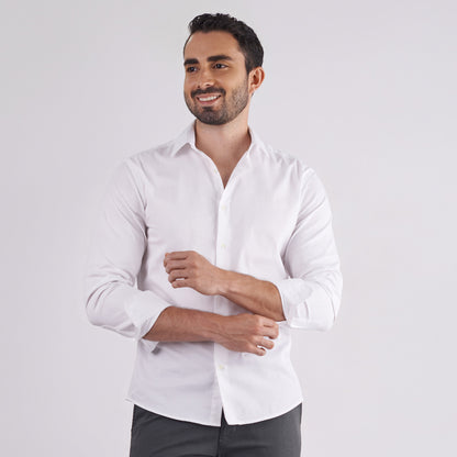Camisa slim fit color blanco