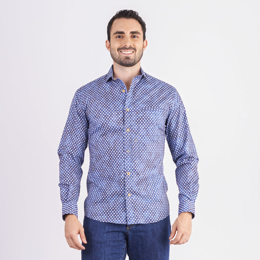 Camisa slim fit color azul oscuro