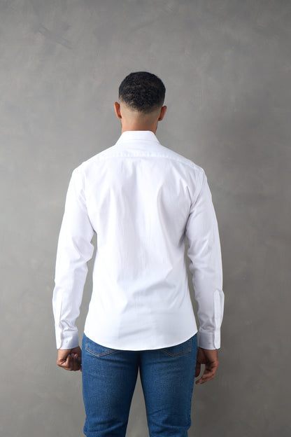 Camisa manga larga slim fit blanco