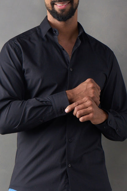 Camisa manga larga negro