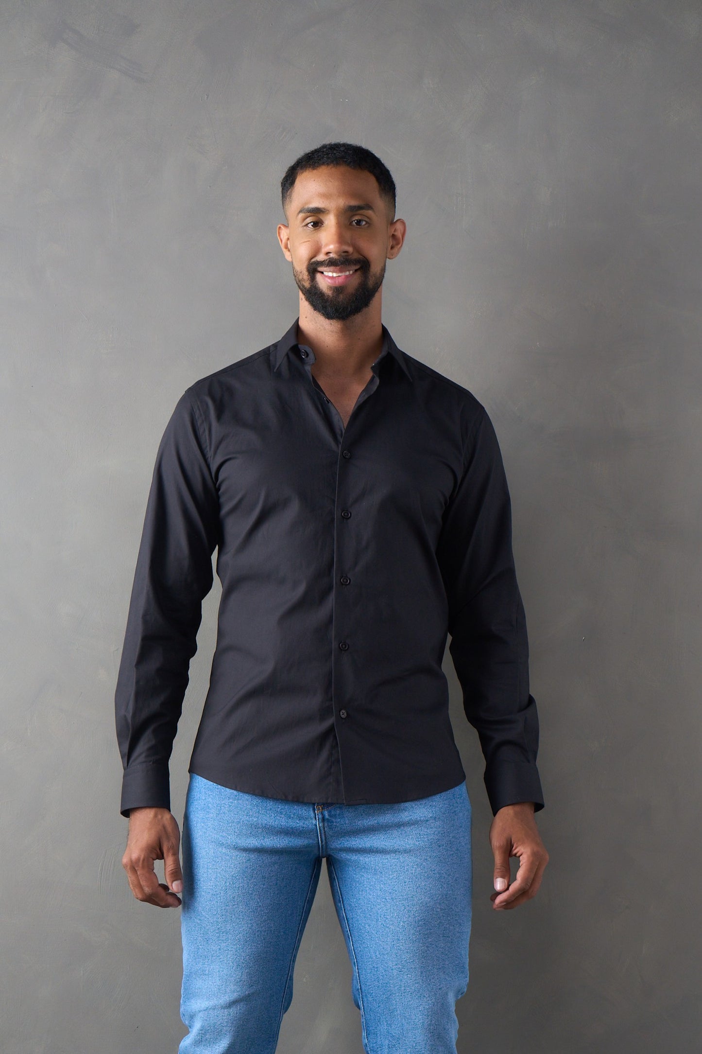 Camisa manga larga negro