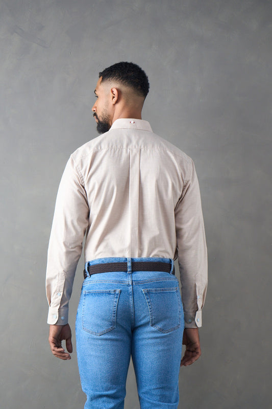 Camisa manga larga regular fit caqui