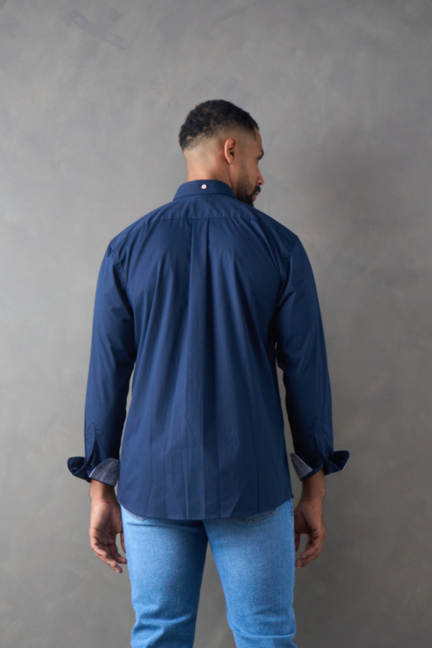 Camisa manga larga regular fit navy