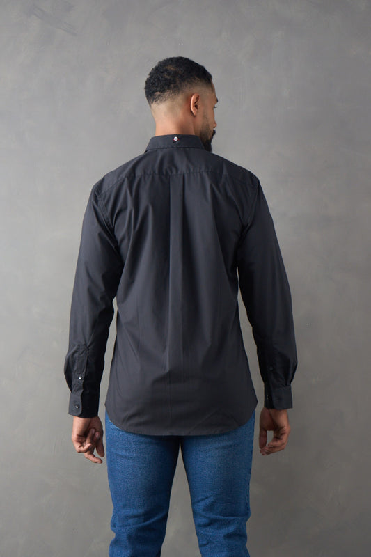 Camisa manga larga regular fit negro