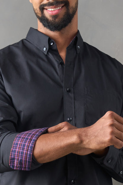 Camisa manga larga regular fit negro