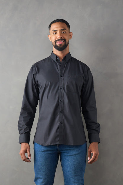 Camisa manga larga regular fit negro