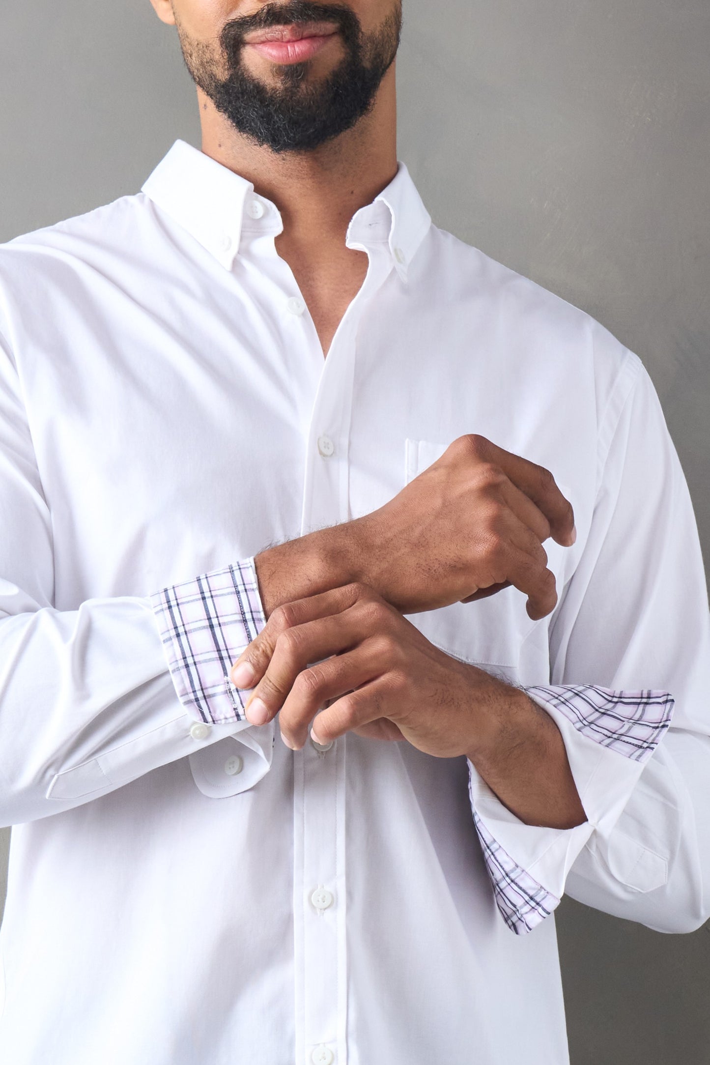 Camisa manga larga regular fit blanco