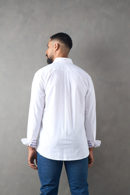 Camisa manga larga regular fit blanco