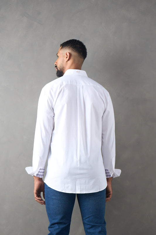 Camisa manga larga regular fit blanco