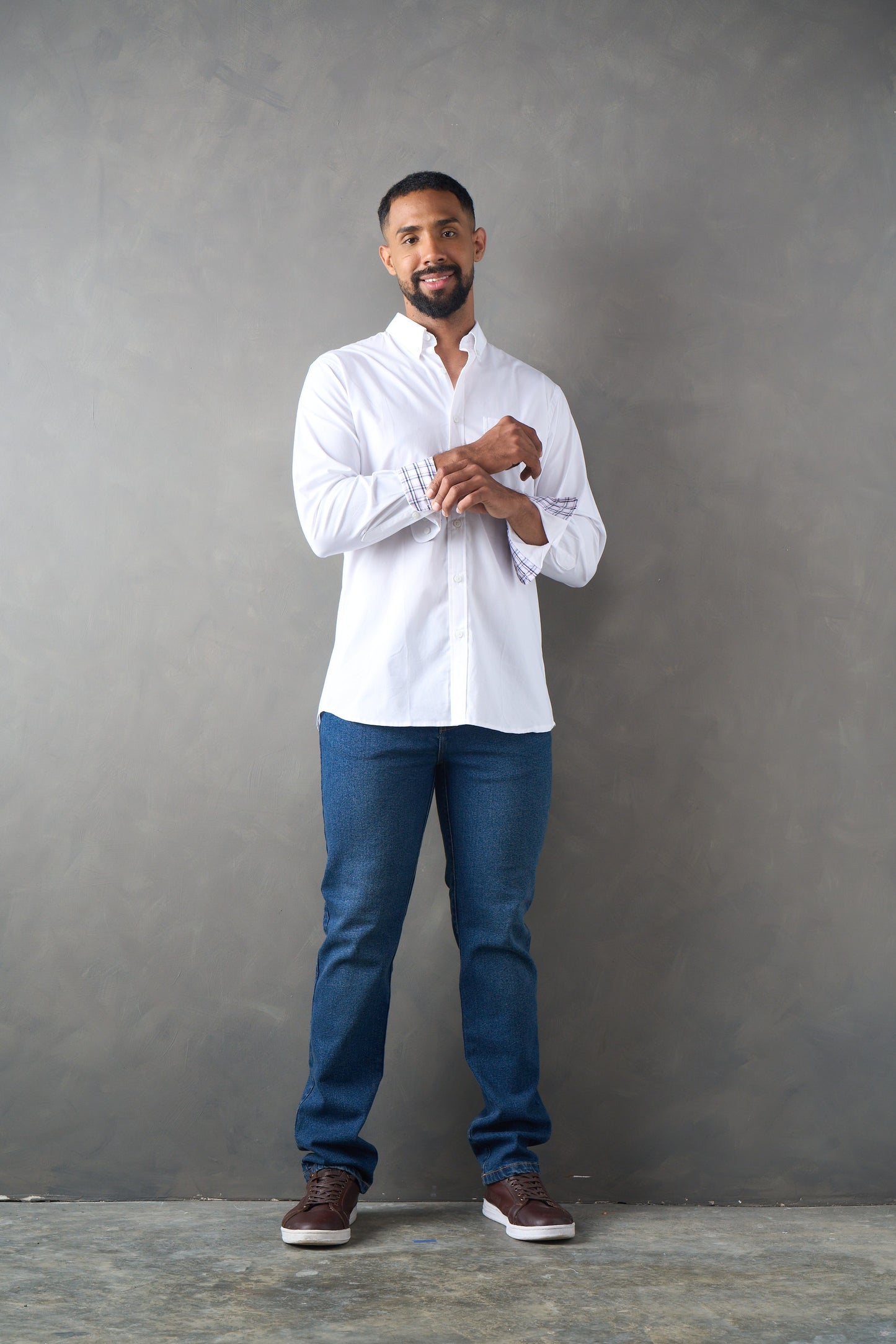 Camisa manga larga regular fit blanco