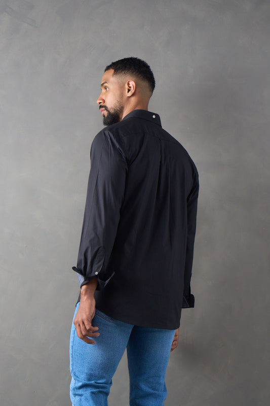 Camisa manga larga regular fit negro