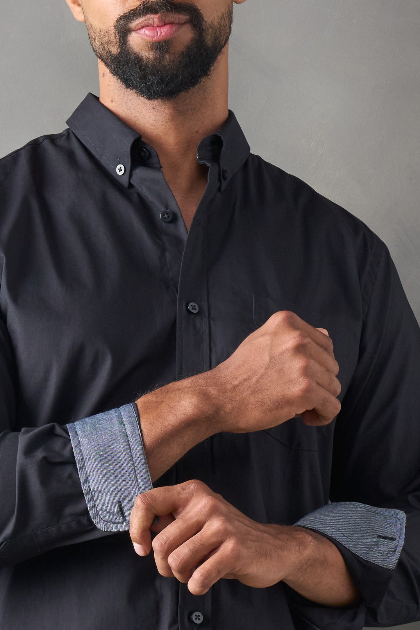 Camisa manga larga regular fit negro