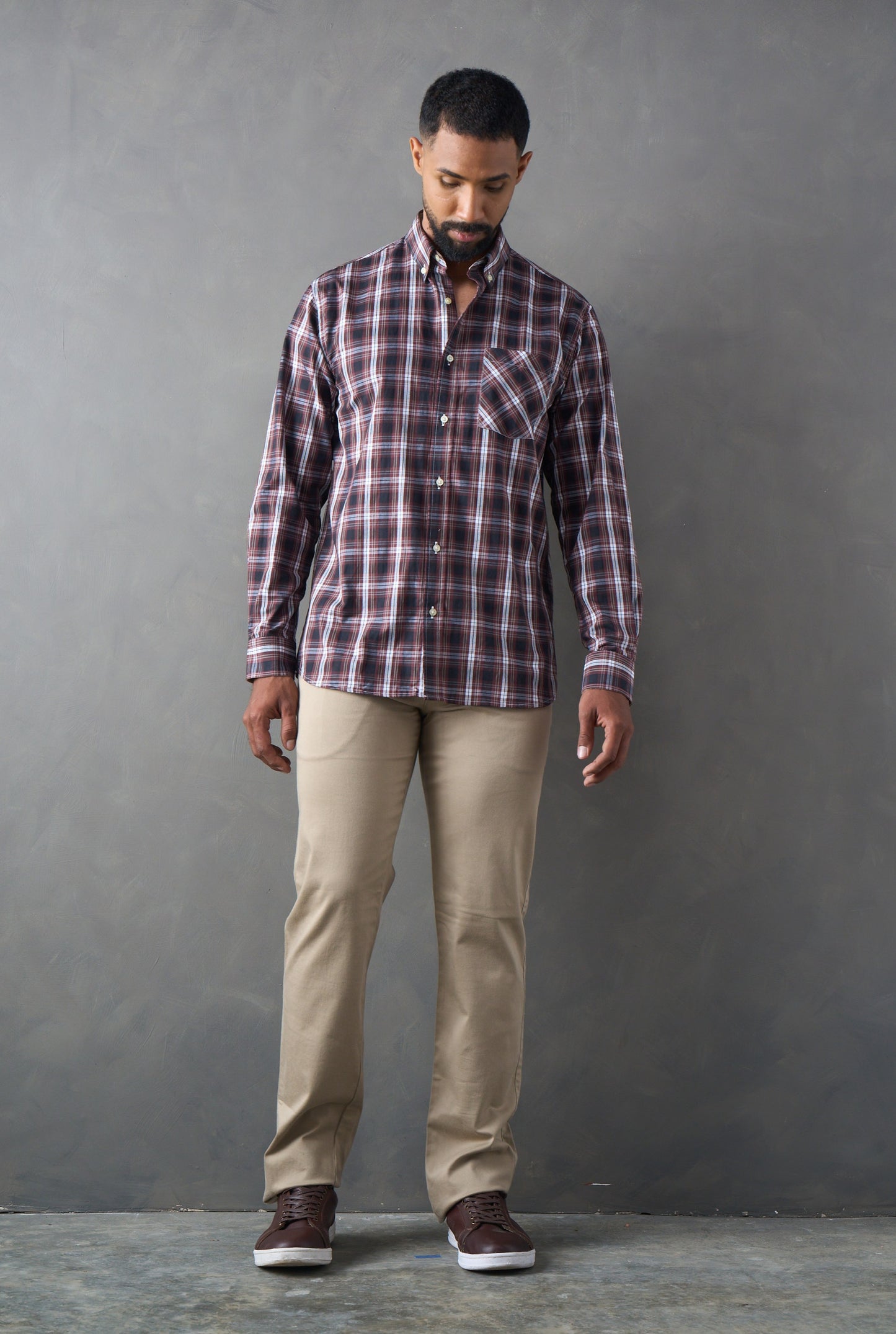 Camisa a cuadros regular fit rojo