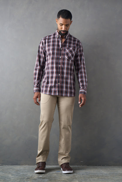 Camisa a cuadros regular fit rojo