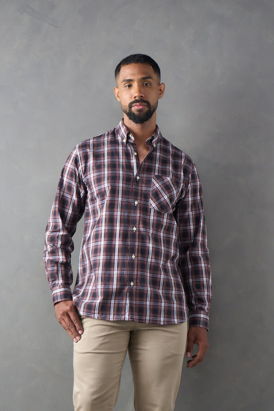 Camisa a cuadros regular fit rojo