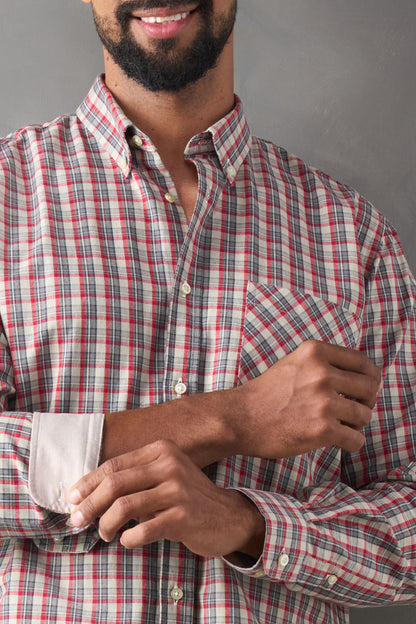 Camisa manga larga regular fit rojo