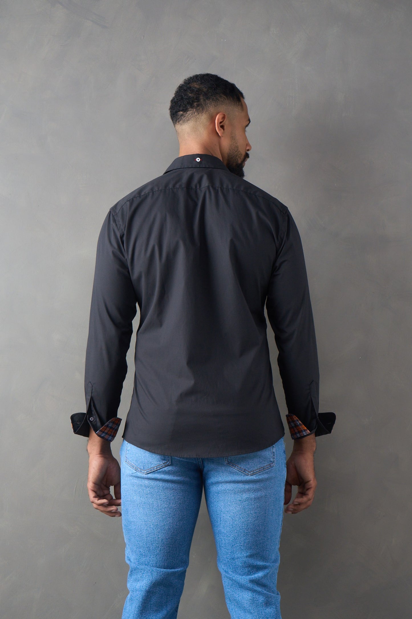 Camisa slim fit negro