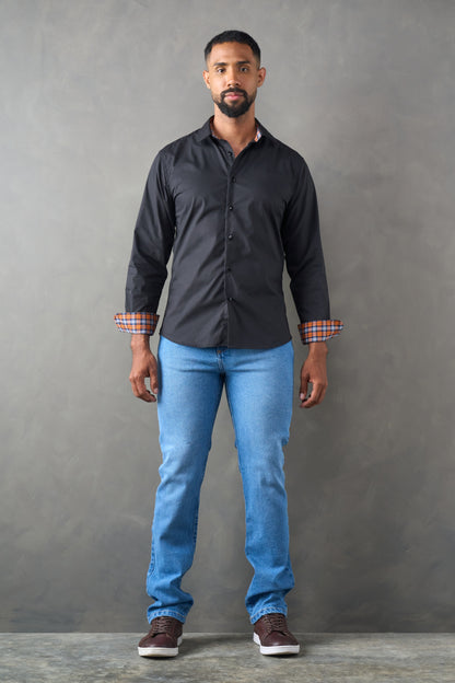 Camisa slim fit negro