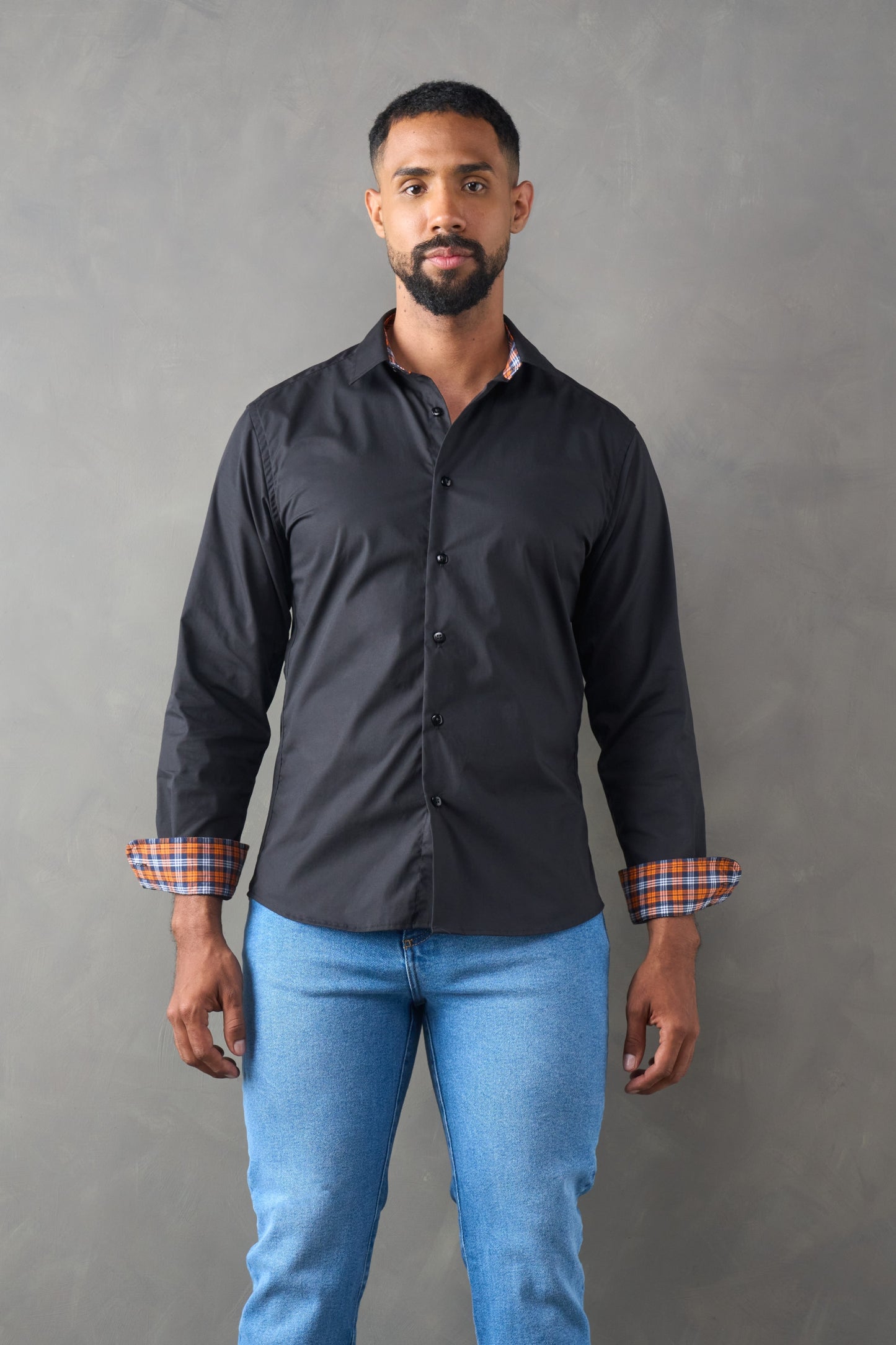 Camisa slim fit negro