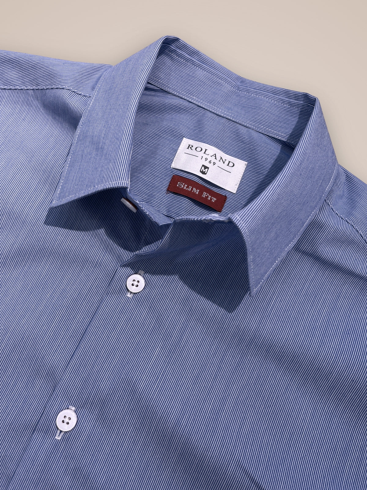 Camisa slim fit mil rayas azul oscuro