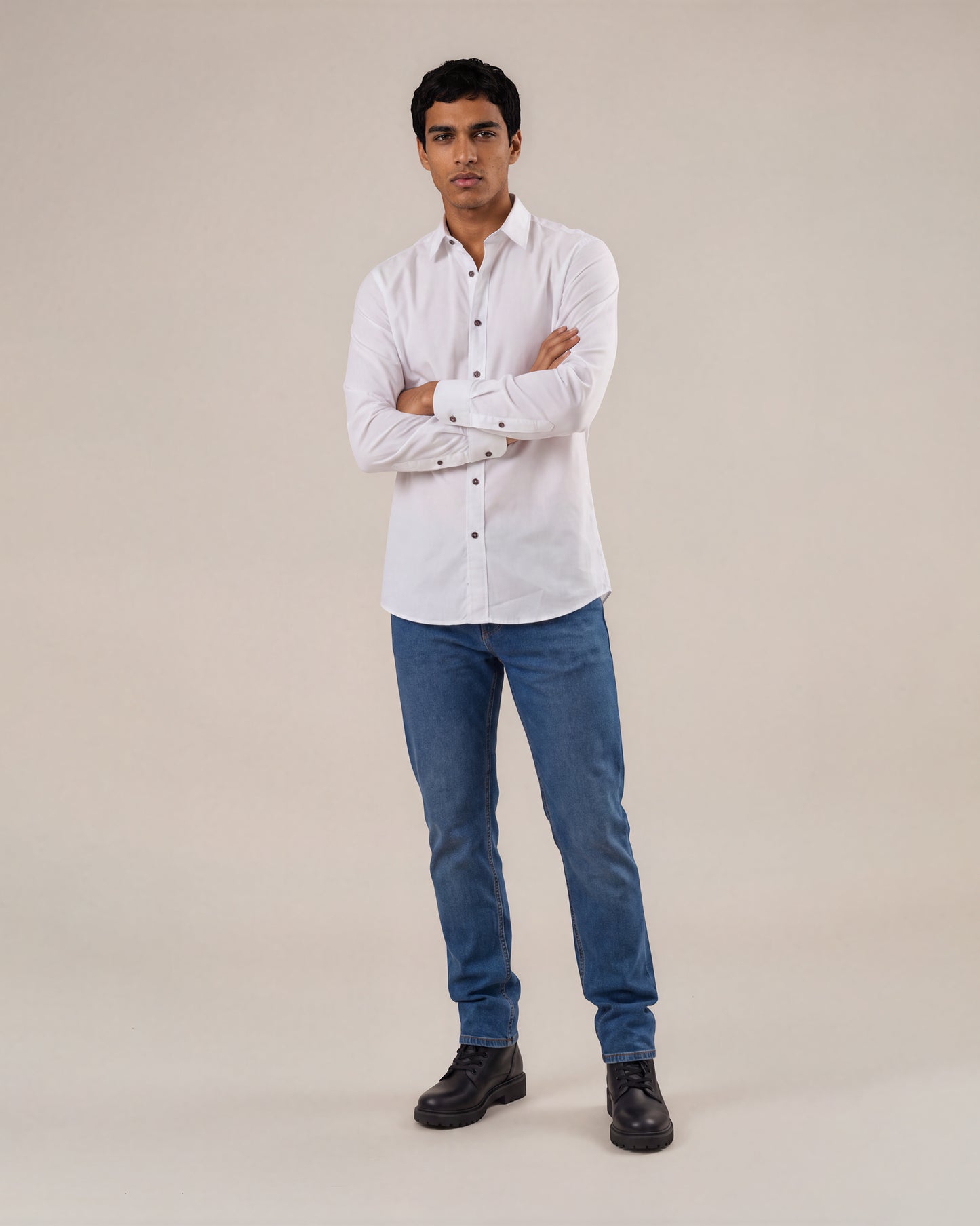 Camisa slim fit blanco