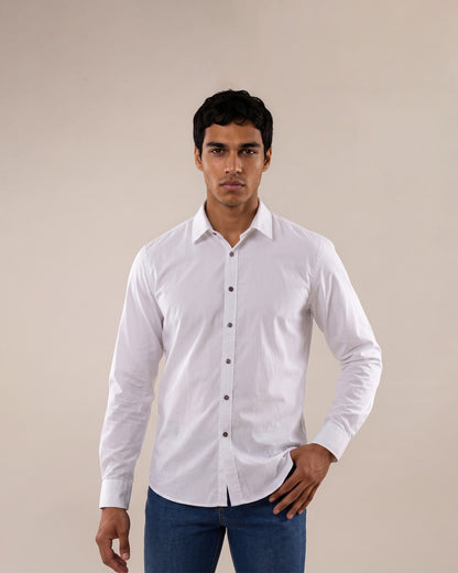 Camisa slim fit blanco