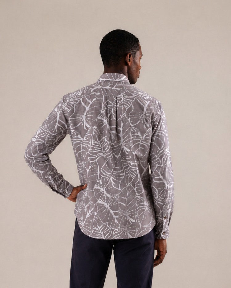 Camisa manga larga regular fit gris medio
