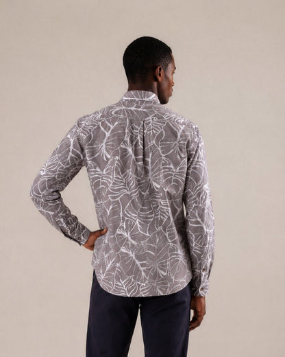 Camisa manga larga regular fit gris medio