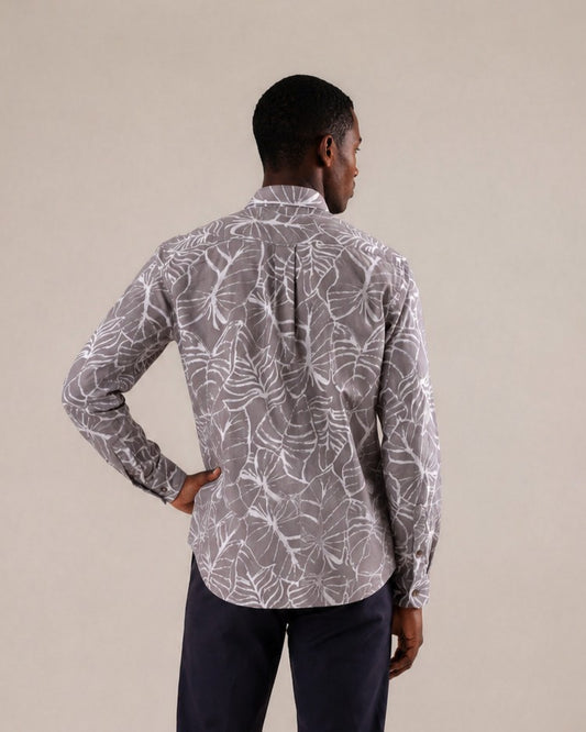 Camisa manga larga regular fit gris medio