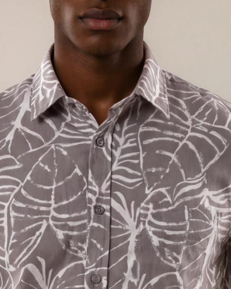 Camisa manga larga regular fit gris medio