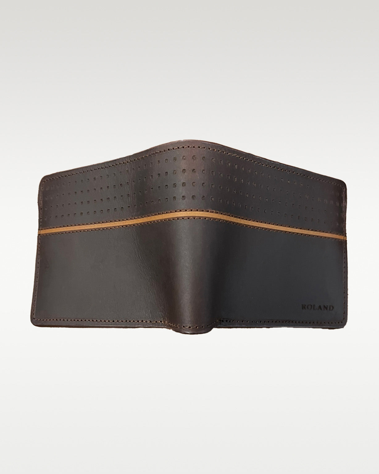 Billetera de cuero color miel