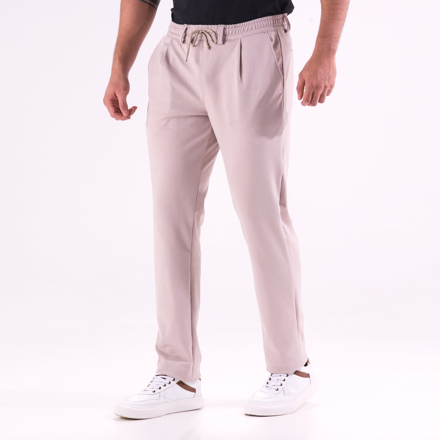 Pantalón enresortado color beige