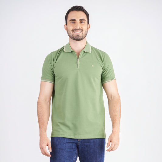 Camiseta tipo polo regular fit color verde
