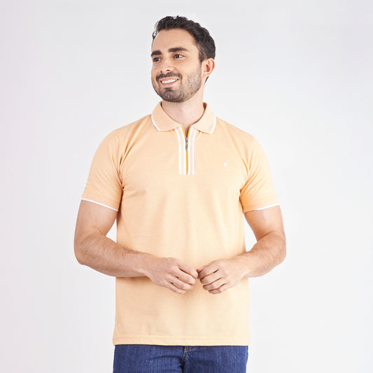 Camiseta tipo polo regular fit color naranja