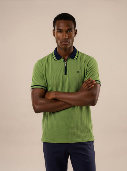 Camiseta tipo polo regular fit color verde medio