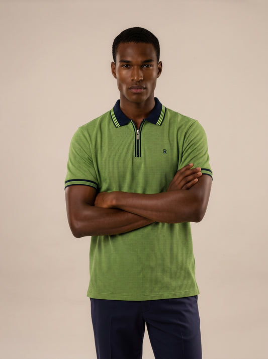 Camiseta tipo polo regular fit color verde medio